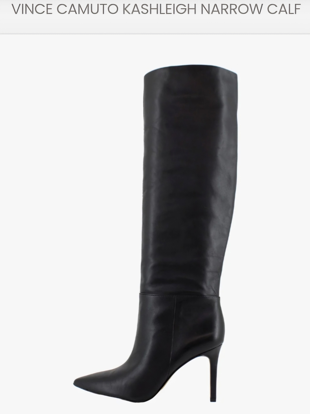 Vince Camuto Black Knee-High Pointed-Toe Stiletto Boots - Picture 10 of 11